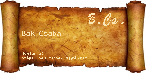 Bak Csaba névjegykártya