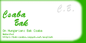 csaba bak business card